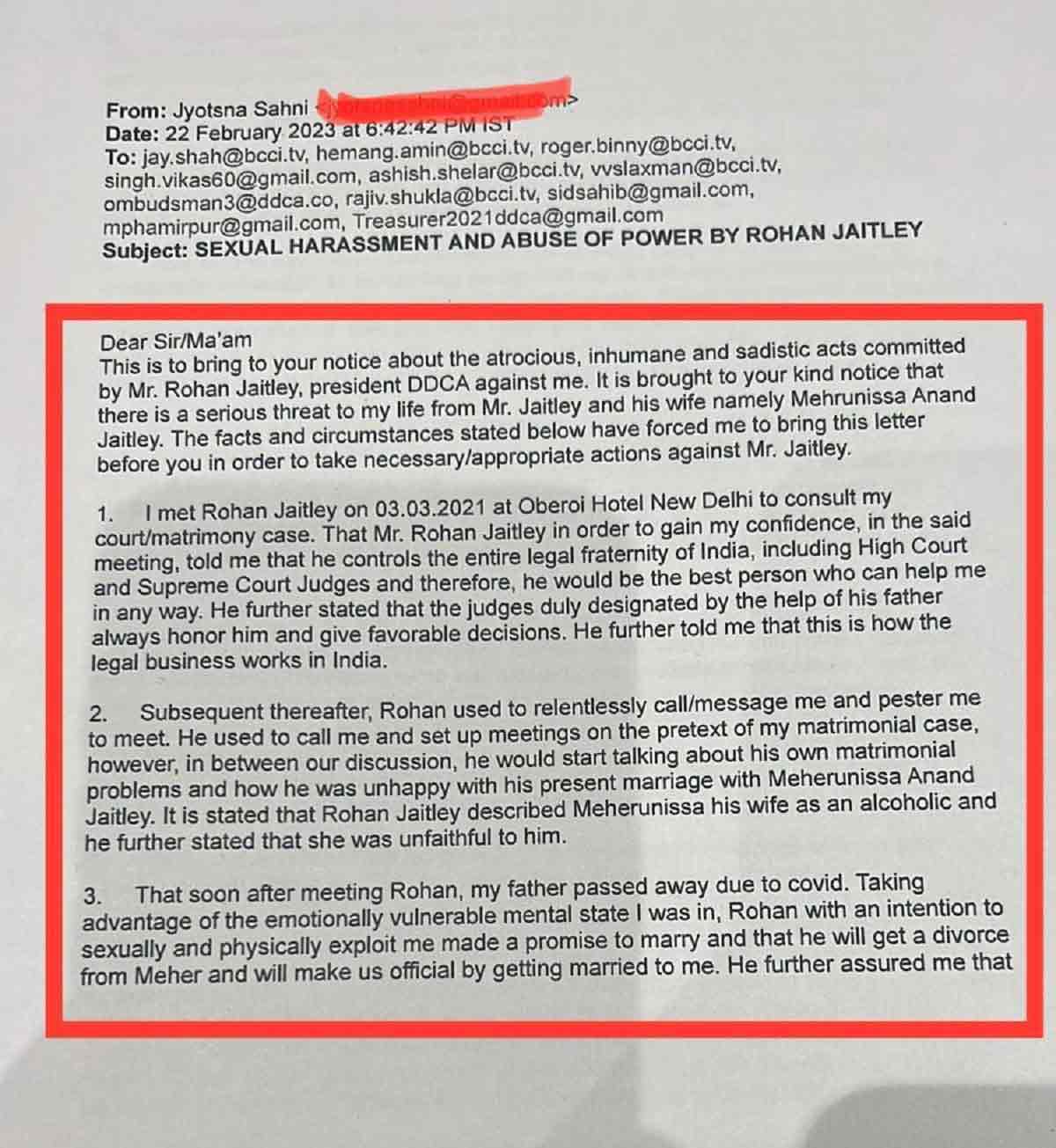 Rohan Jaitley Sexual Harassment