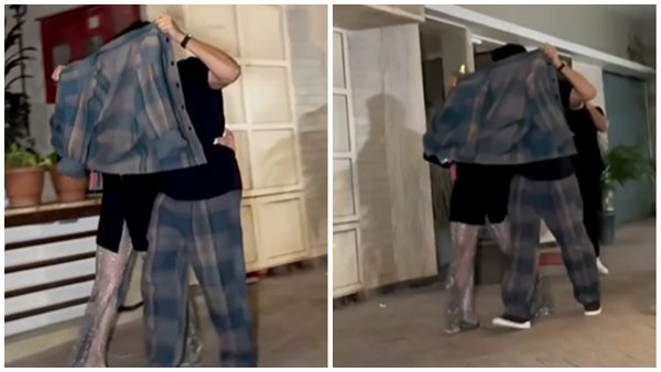 कैमरे के सामने मुंह छिपाते हुए भागे फरहान-अमृता