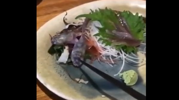 रेस्‍टरां ने जिंदा मछली सर्व की