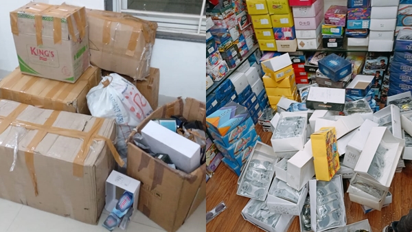 छापे में बरामद एक हजार से ज्यादा चश्मे