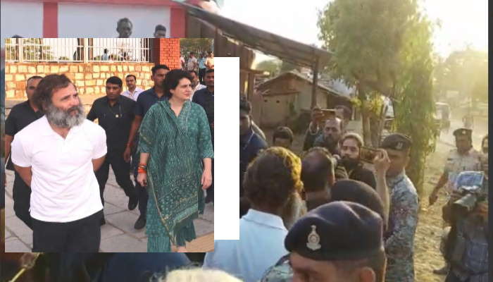 प्रोटोकाल तोड़कर ग्रामीणों से मिले 
