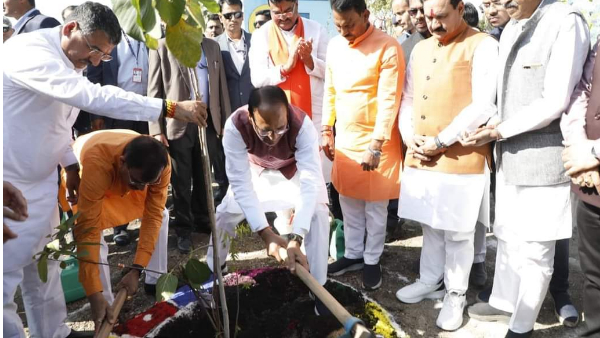भोपाल में CM शिवराज ने मंत्रियों के साथ किया पौधारोपण भोपाल में CM शिवराज ने मंत्रियों के साथ किया पौधारोपण