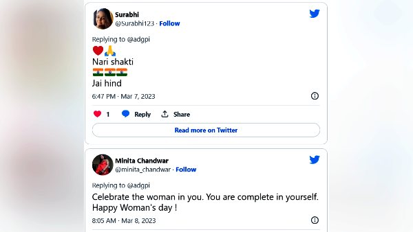 जांबाज सैनिकों और महिलाओं की तारीफ