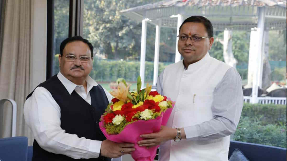 Chief Minister Pushkar Singh Dhami met National President Bharatiya Janata Party JP Nadda NEW DELHI Chief Minister Pushkar Singh Dhami met National President Bharatiya Janata Party JP Nadda NEW DELHI