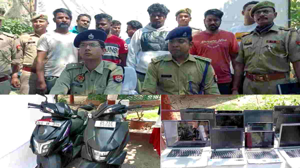 Noida Chennai gang caught by the police used to break the glasses of vehicles by slingshot Noida Chennai gang caught by the police used to break the glasses of vehicles by slingshot