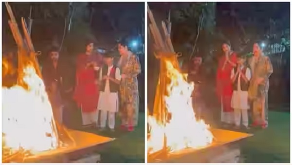 होलिका दहन करती नजर आईं शिल्पा शेट्टी