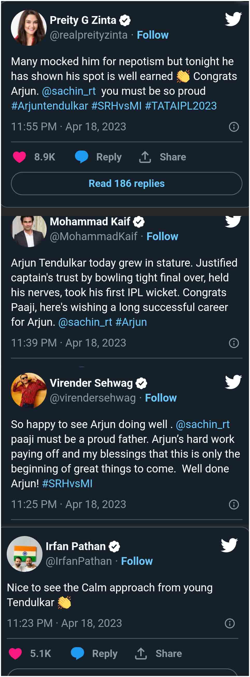 Arjun Tendulkar 1st wickets social Media reaction 