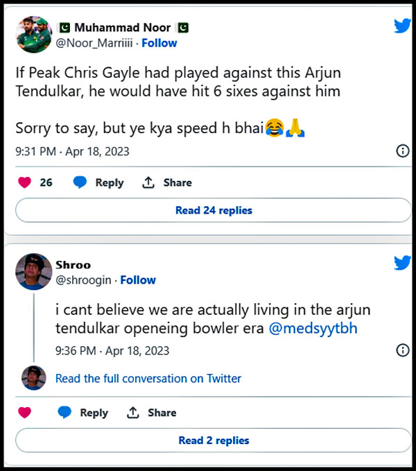 Arjun Tendulkar 1st wickets social Media reaction 