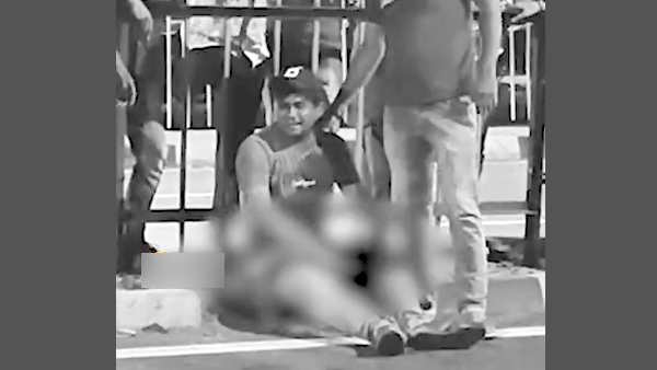 Agra viral video man kept crying for hours by hugging pet dog dead body crushed by truck