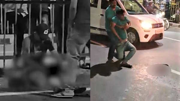 Agra viral video man kept crying for hours by hugging pet dog dead body crushed by truck