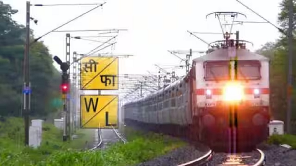 Board Near Railway Track Board Near Railway Track