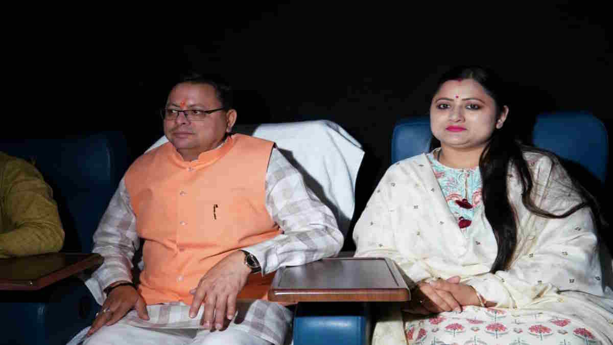 The Kerala Story Uttarakhand CM Pushkar Singh Dhami came to watch the movie with family The Kerala Story Uttarakhand CM Pushkar Singh Dhami came to watch the movie with family