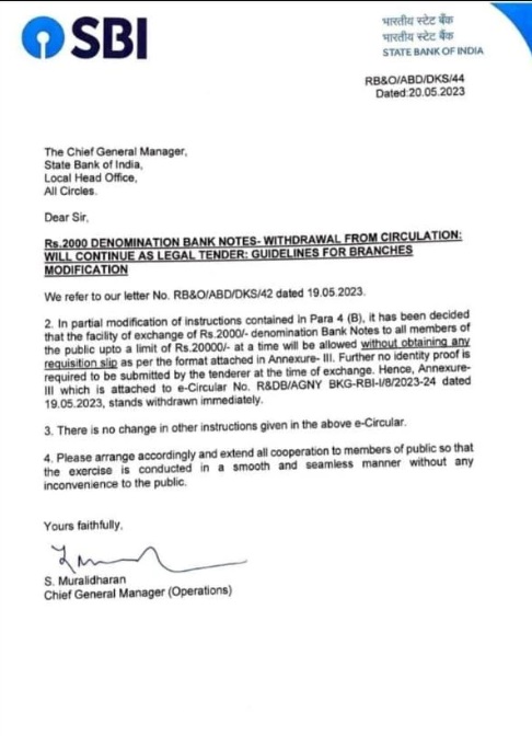 Rs 2000 Note Deposit, Exchange Rule