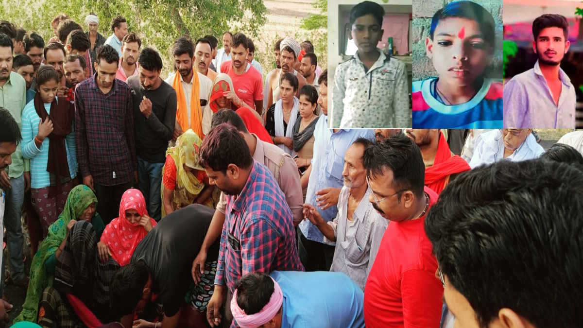 Jhansi truck broke the divider rammed on 6 children doing exercise 3 died on the spot 3 serious Jhansi truck broke the divider rammed on 6 children doing exercise 3 died on the spot 3 serious