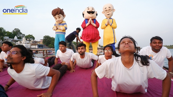 International-Yoga-Day-2023 -cartoon-characters-Motu-Patlu-Rudra