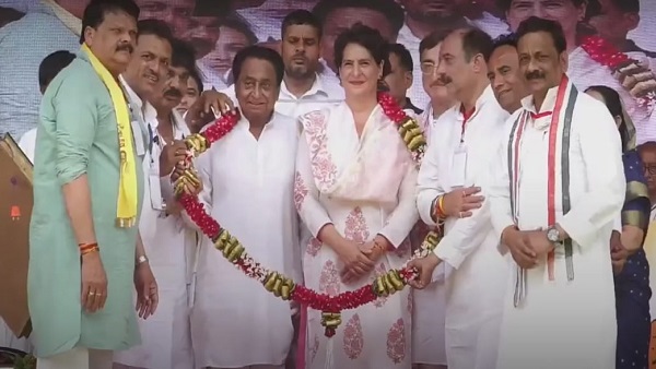 प्रियंका गांधी ने मप्र की जनता को दी पांच गारंटी