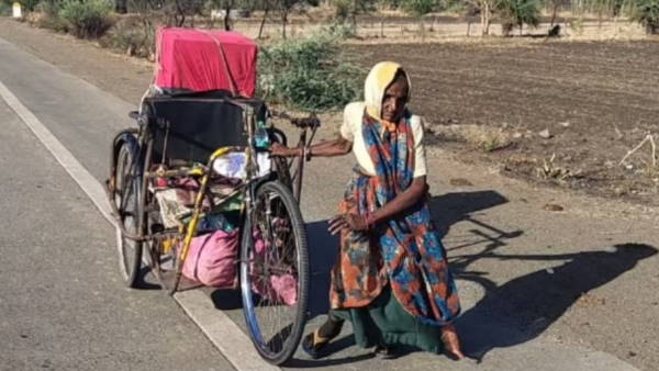 90 year old woman travels 170 km by bicycle to meet her daughter in guna madhya pradesh 90 year old woman travels 170 km by bicycle to meet her daughter in guna madhya pradesh