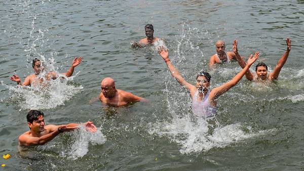 floating stones on Narmada Ghat Jabalpur: