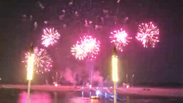 Varanasi grand welcome foreign delegation attended grand aarti amazing fireworks on banks of Ganga