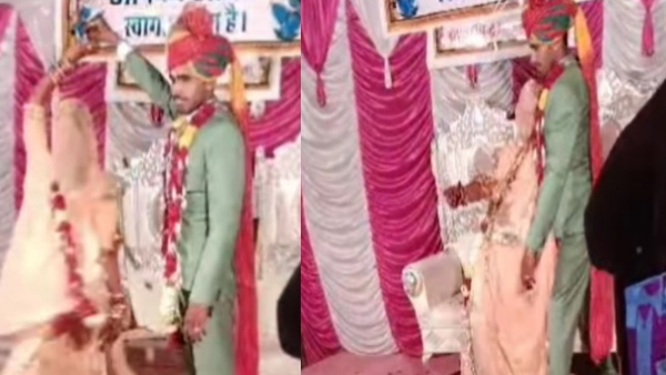Bride fall down