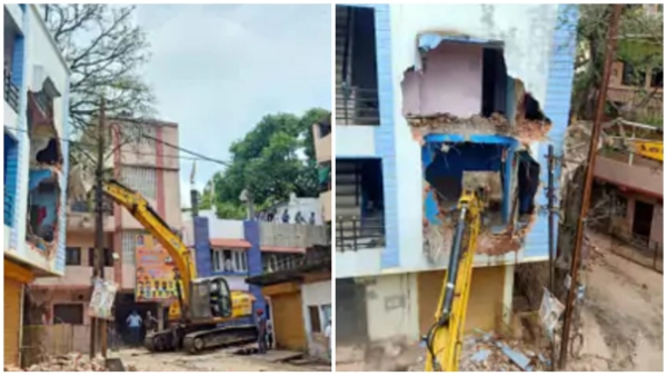 Crack in 3 storey house due to rain in Barkhedi area, Municipal Corporation demolished the building