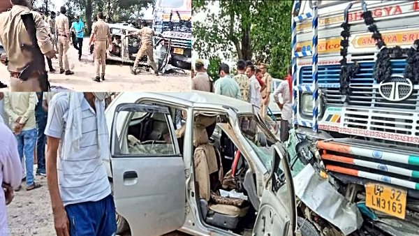 road Accident 5 killed car and truck collision in Hussainganj all were going to attend the funeral road Accident 5 killed car and truck collision in Hussainganj all were going to attend the funeral