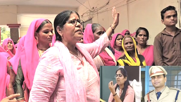 gulabi gang protested in Mahoba and demanded to send jyoti maurya and manish dubey to jail