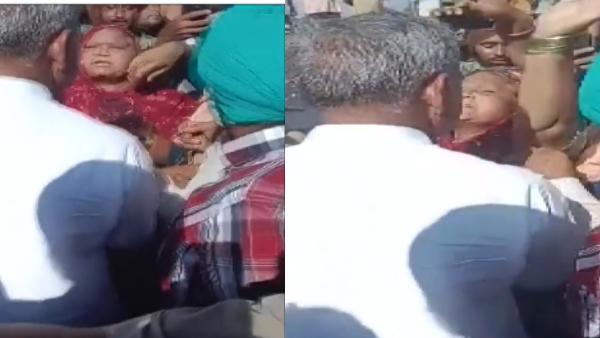 Haryana flood victim woman slapped mla