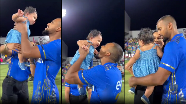 Nicholas Pooran Celebrated win with Daughter
