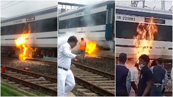 निजामुद्दीन जा रही वंदेभारत के कोच की बैटरी में लगी आग