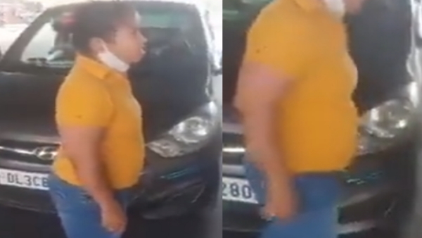 Woman slapped on duty policeman