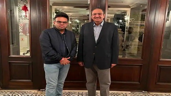 Jay Shah with Zaka Ashraf Jay Shah with Zaka Ashraf