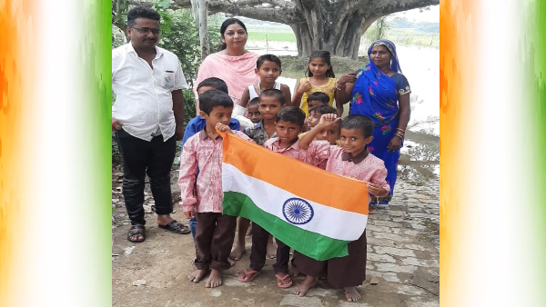 village Telwari independence day celebration and tricolor hoisted in a school amidst the flood water village Telwari independence day celebration and tricolor hoisted in a school amidst the flood water