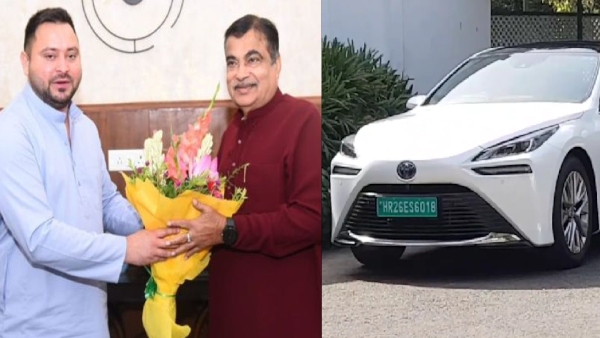 Gadkari with Tejashwi Yadav 