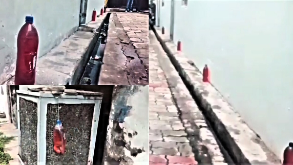 uttar pradesh news Kanpur Women are hanging red colored bottles outside their houses uttar pradesh news Kanpur Women are hanging red colored bottles outside their houses