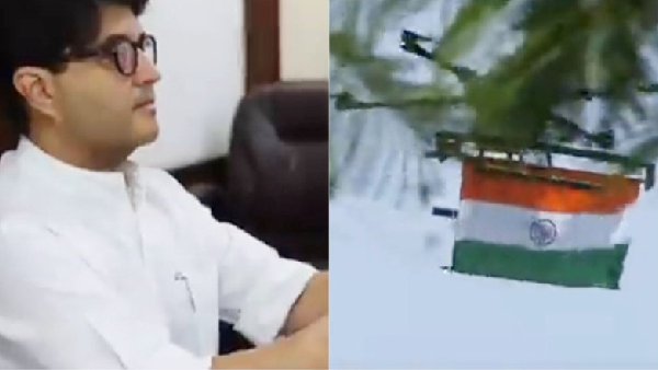Scindia Hoisted Flag By Drone: