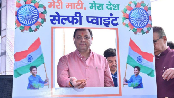 CM pushkar Dhami administered oath took selfie aking holy soil hand, urged to join the campaign