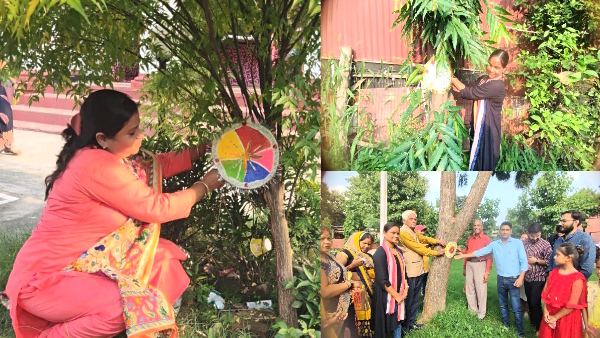 Unique pictures from CM City on Rakshabandhan women considered brothers by tying rakhi to trees