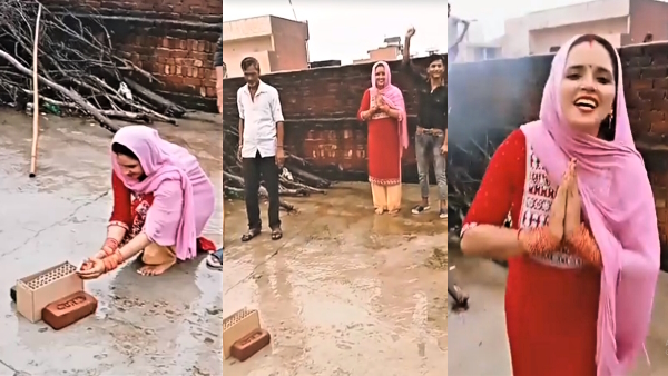 Viral Video of Seema Haider celebrating Chandrayaan-3 success through fireworks on her roof