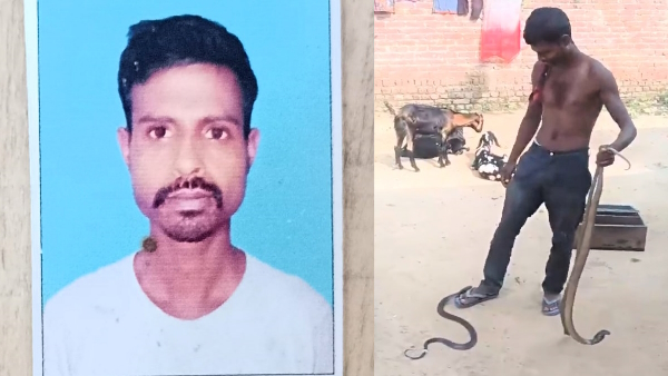 Cobra bitten the snake charmer performing stunts in Nagpanchami fair in Nawabganj Bareilly Cobra bitten the snake charmer performing stunts in Nagpanchami fair in Nawabganj Bareilly