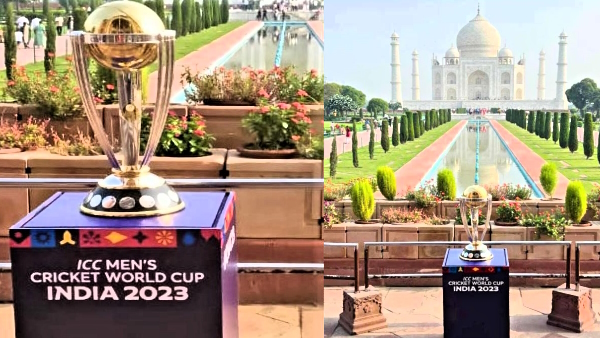 World Cup trophy photoshoot took place under the shadow of Taj Mahal cricket lovers took selfies World Cup trophy photoshoot took place under the shadow of Taj Mahal cricket lovers took selfies