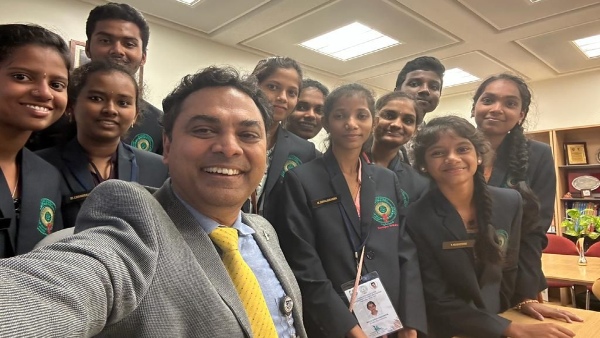 Andhra student meets Gita Gopinath K Subramanian 