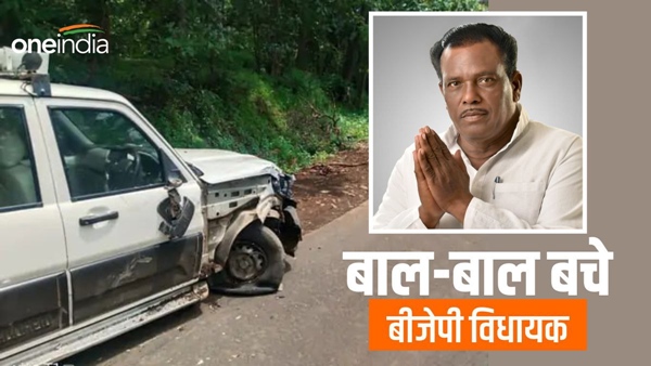 bjp-mla-devsingh-saiyyams-scorpio-hit-by-a-truck-accident-on-mandla