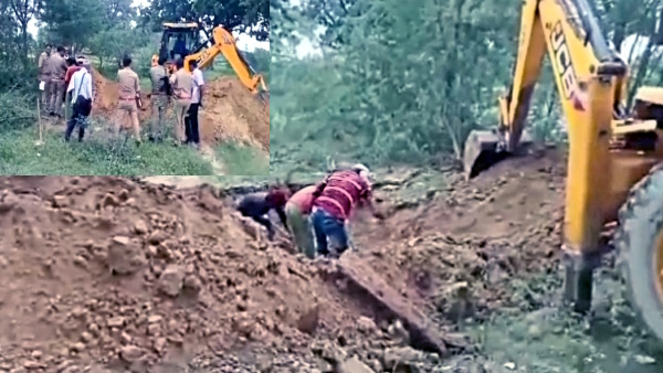 remains of a women is extracted from grave to do postmortem after two and a half years in fatehpur 