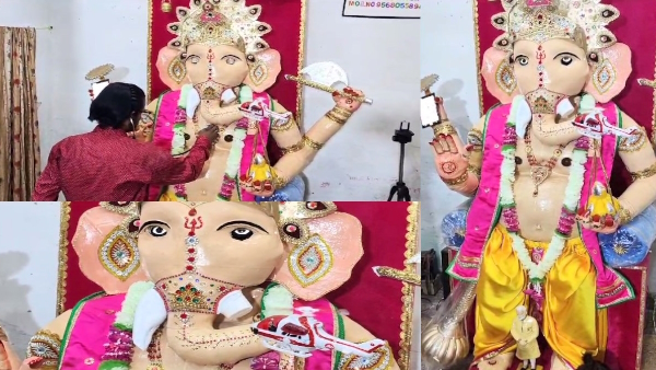 Ajay Batham of agra made a unique idol of Lord Ganesha which has a heart and it breathes