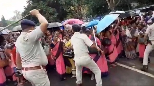 Jharkhand Police brutally beat women protesters
