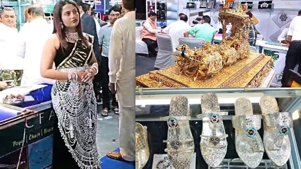 Jewelery Expo held in agra where beautifull ornaments of gold and silver were presented 