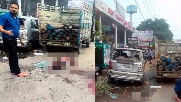 Explosion in Oxygen cylinder outside JPS Children Hospital in Lucknow 