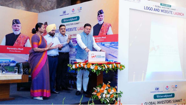 CM pushkar Dhami launches logo and website of Uttarakhand Global Investors Summit
