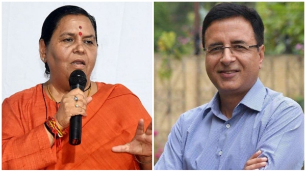 Uma Bharti retaliated on Randeep Singh Surjewalas statement of hitting shoes on Scindia